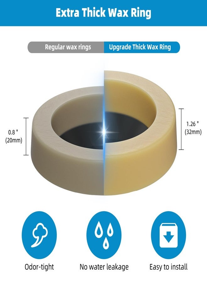 Hibbent Extra Thick Toilet Wax Ring, Toilet Bowl Wax Seal Kit with Closet Bolts, PE Flange and Extra Retainers, Thick Wax Ring Gasket for 3-inch/4-inch Waste line-Gas, Odor and Watertight Seal - Image 2