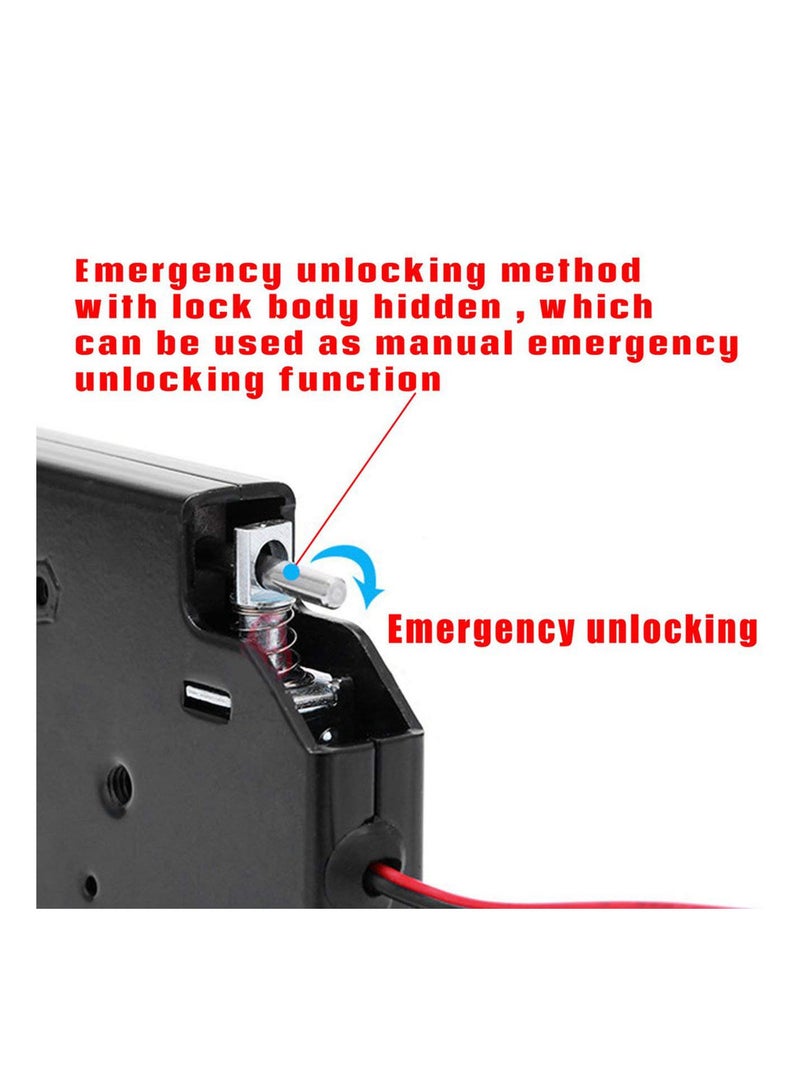 GGOOT 150KG/330lb Electric Magnetic Lock Door Access Control DC 12V Cabinet Drawer Electromagnetic Lock with Emergency Unlock  - Image 3