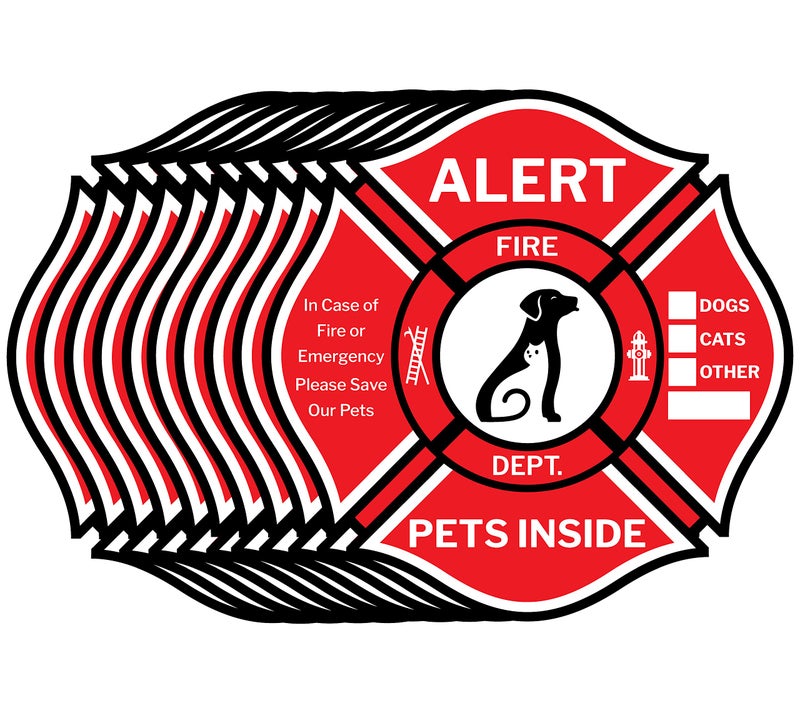 CLEVER SIGNS Pet Alert Sticker - Double-Sided 10 Decals  Rescue Pet Decals for Home Windows & Doors - UV Resistant & Waterproof  - Image 1