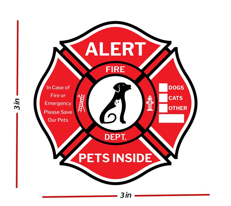 CLEVER SIGNS Pet Alert Sticker - Double-Sided 10 Decals  Rescue Pet Decals for Home Windows & Doors - UV Resistant & Waterproof  - Image 3