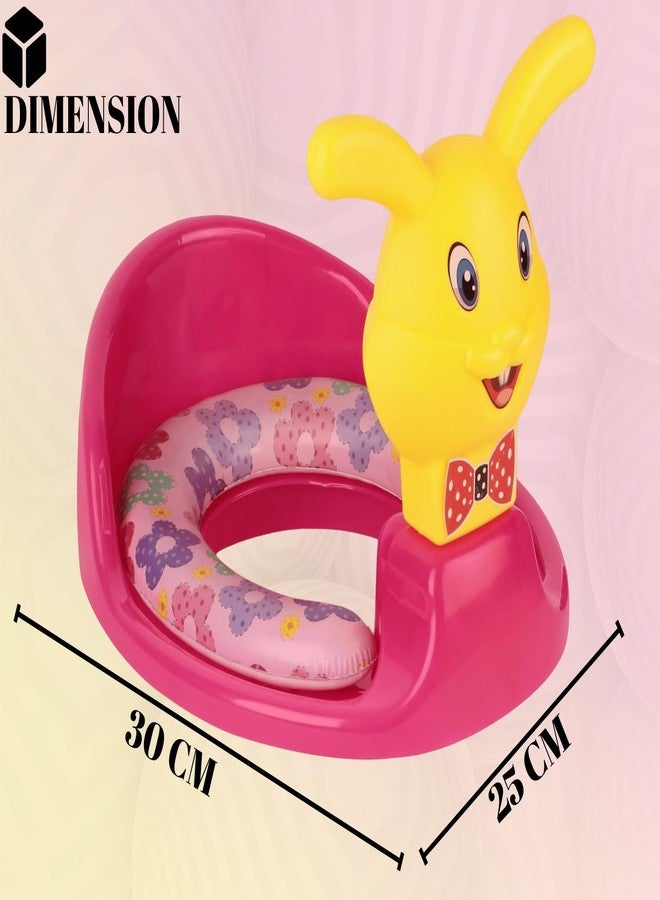 Zerya Kids Toilet Trainer Baby Potty Seat With Rabbit Handle And Back Support Toilet Seat For Girls & Boys (Pink) - Image 5