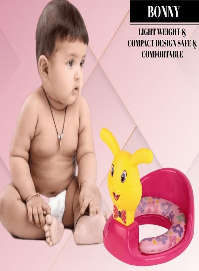 Zerya Kids Toilet Trainer Baby Potty Seat With Rabbit Handle And Back Support Toilet Seat For Girls & Boys (Pink) - Image 2