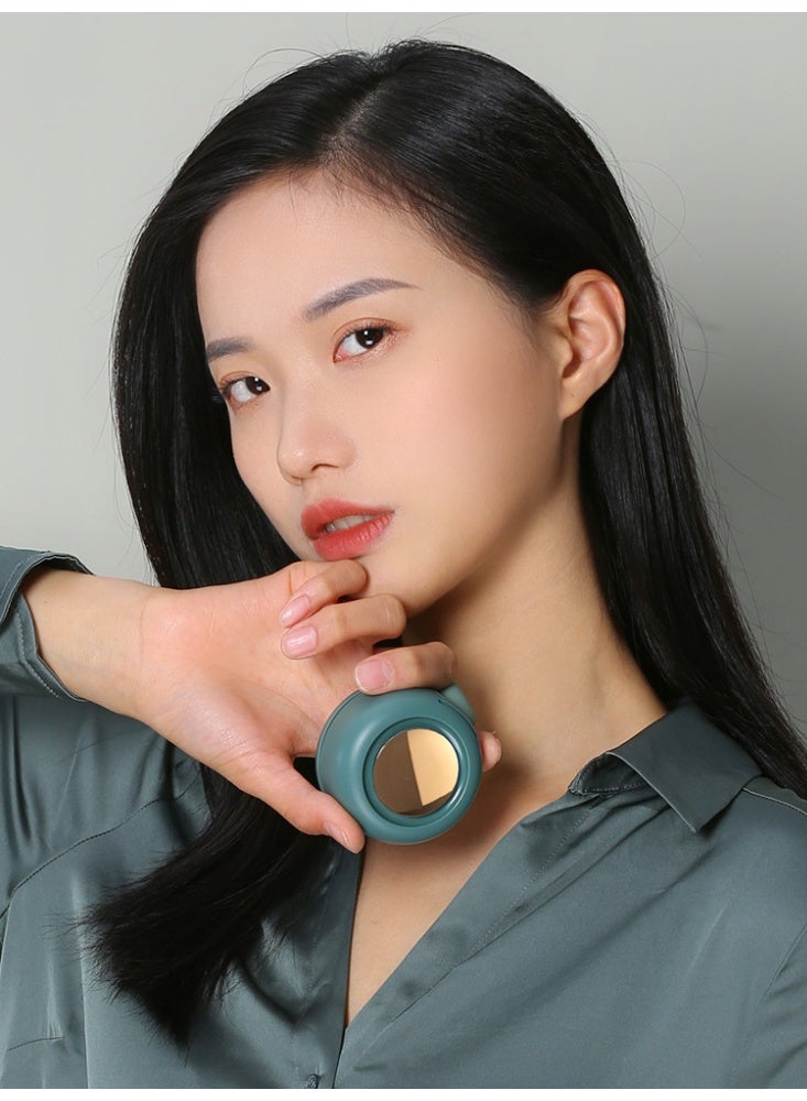 Loquat New Hanging Neck Small Fan, Mini Hanging Waist Portable Small Fan, Handheld Small Fan, Desktop Usb Charging Small Electric Fan Green