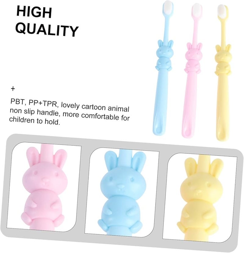 3Pcs Cartoon Manual Toothbrushes Soft Bristles For Kids Ergonomic Grip - Image 4