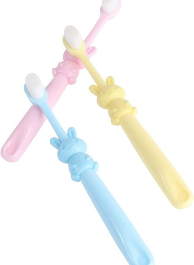 3Pcs Cartoon Manual Toothbrushes Soft Bristles For Kids Ergonomic Grip - Image 1