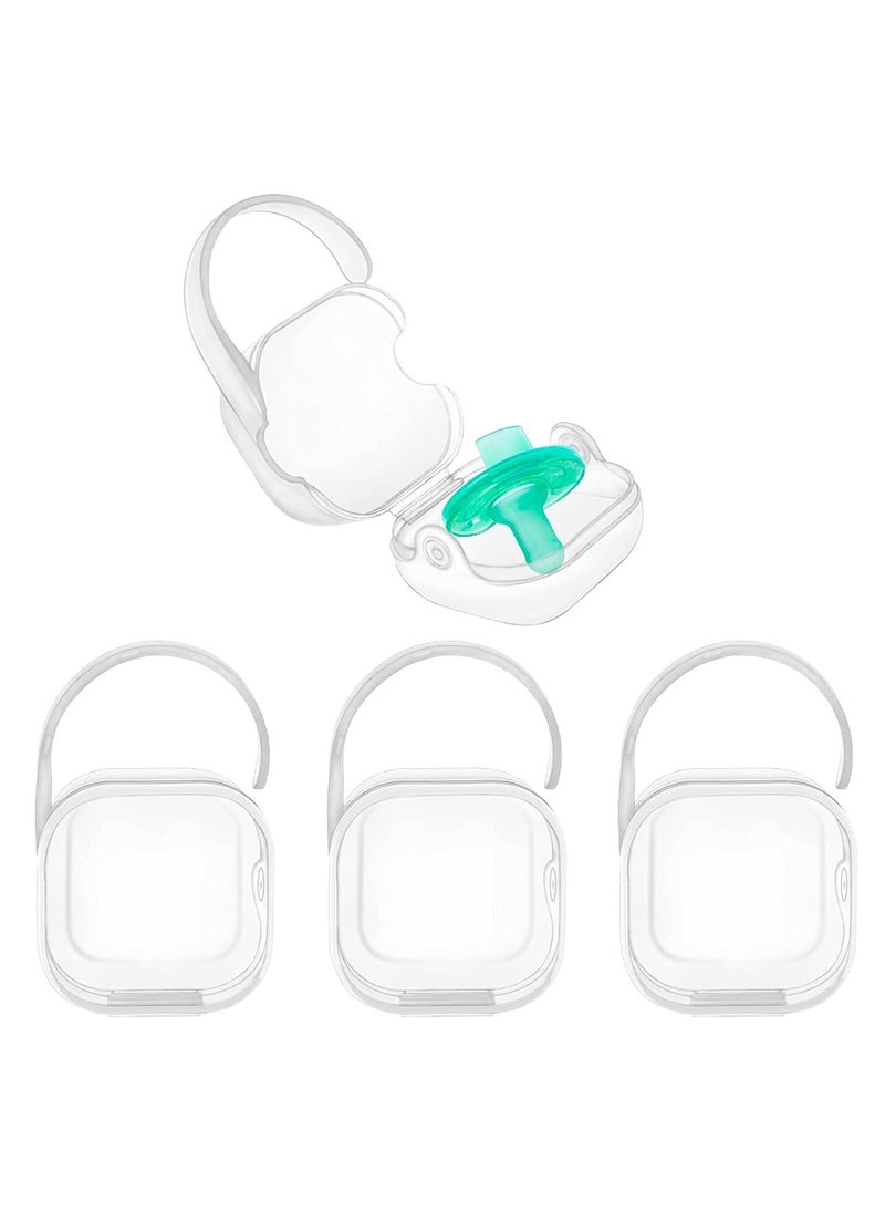 Mr. Penda - 4 Pack Pacifier Box, Pacifier Holder Box Pacifier, Clip on Pacifier Holder Box Pacifier Box Pacifier Accessories Transparent Hook Design - Image 1
