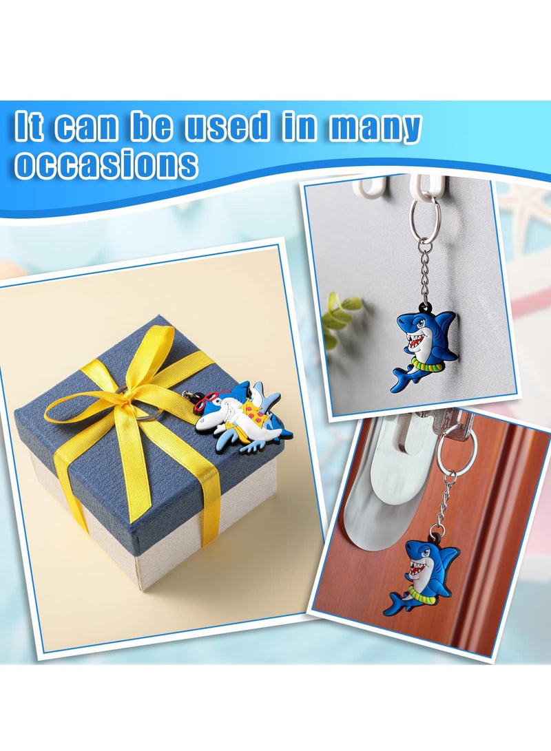KASTWAVE Shark Keychains for Backpacks, 24 Pcs 8 Style Key Ring Cute Shark Under the Sea Party Favors for Kids Sea Birthday Party Supplies Classroom Rewards Carnival Prizes Set Gifts for School Kids Boys Girls - Image 4