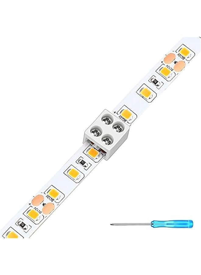 موصل شريط LED بدون لحام لـ100 قطعة تثبت الشريط LED بشكل آمن بواسطة محطات البرغي والمفك، مصممة للإضاءة الديكورية بألوان LED ذات الجهد المنخفض 5 فولت أو 12 فولت أو 24 فولت.  - Image 1