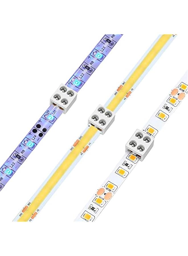 موصل شريط LED بدون لحام لـ100 قطعة تثبت الشريط LED بشكل آمن بواسطة محطات البرغي والمفك، مصممة للإضاءة الديكورية بألوان LED ذات الجهد المنخفض 5 فولت أو 12 فولت أو 24 فولت.  - Image 4