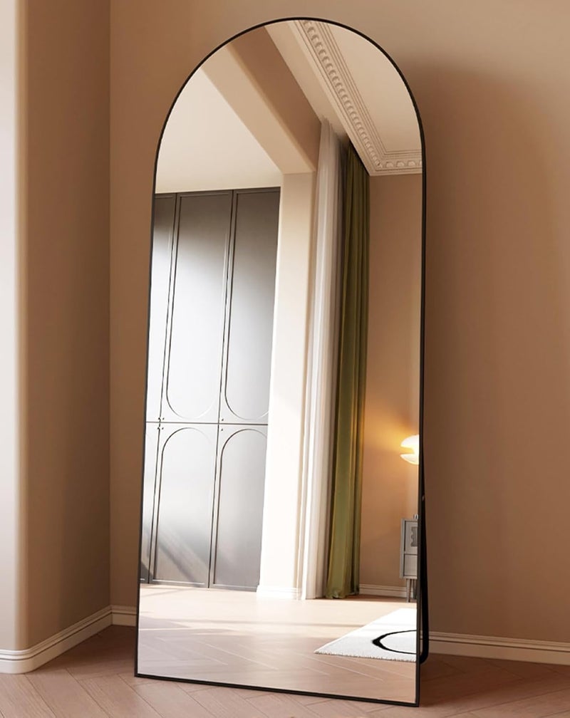 ITSRG Floor Mirror, Full Length Mirror with Stand, Arched Wall Mirror, 27"x71", Black Floor Mirror Freestanding, Wall Mounted for Bedroom Living Room, Black - Image 3