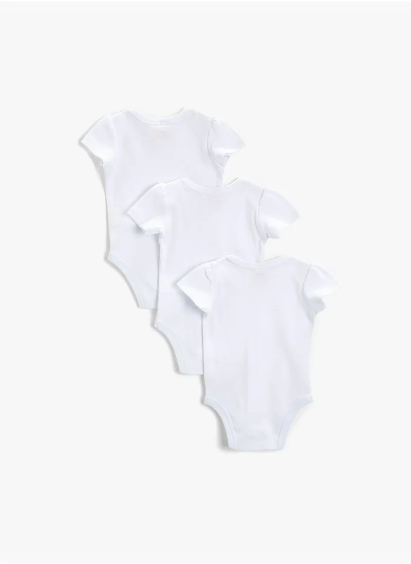 KOTON 3-Pack Short Sleeve Bodysuit Set Cotton