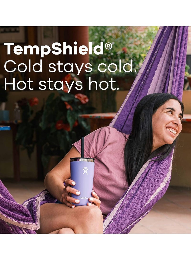 هايدرو فلاسك كوب من الفولاذ المقاوم للصدأ سعة 16 أونصة مع غطاء وعزل فراغ مزدوج الجدار - Image 3