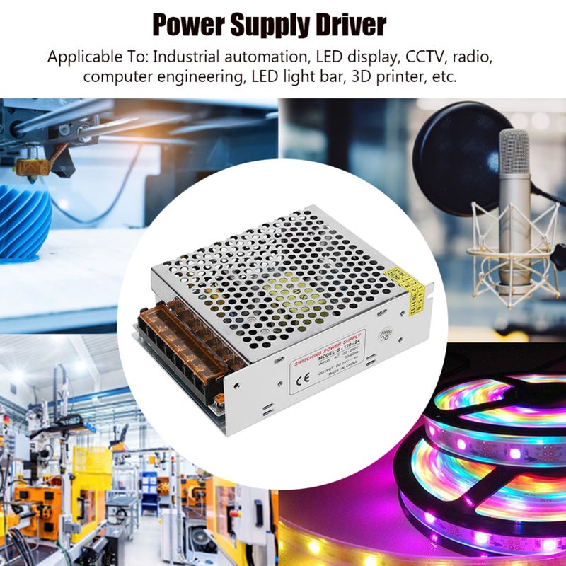 Switch Power Supply Driver Adapter Aluminum Alloy DC24V LED Screen Strip Light 3D Printer(S-120-24（24v 5a 120W）AC100-240V ) - Image 2
