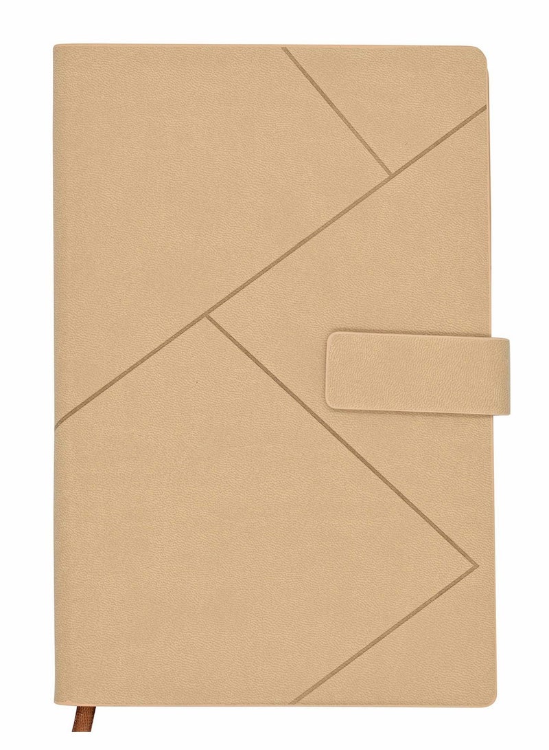 XiuWoo A5 Journal Notebook PU Leather Hardcover Diary Lined with Pocket Pen Holder, Classic Square Magnetic Buckle - Image 1