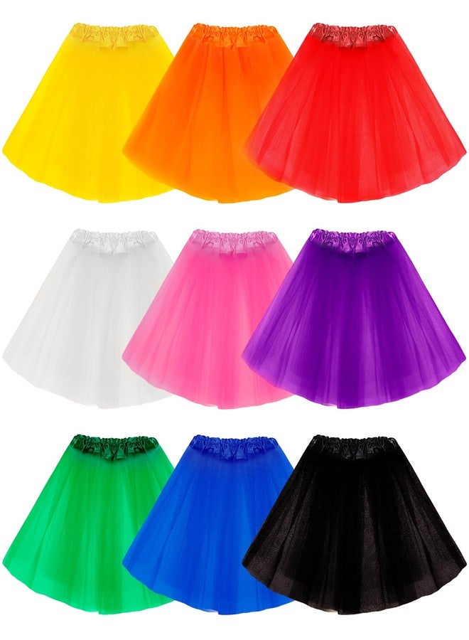 Hoemwarm 9 PCS 4 Layers Tutu Skirt for Toddler Girls, Princess Tutu Dresses for Toddler Girls 2-8 Years Birthday Party Fluffy Tulle Tutu Dresses Multicolor - Image 1