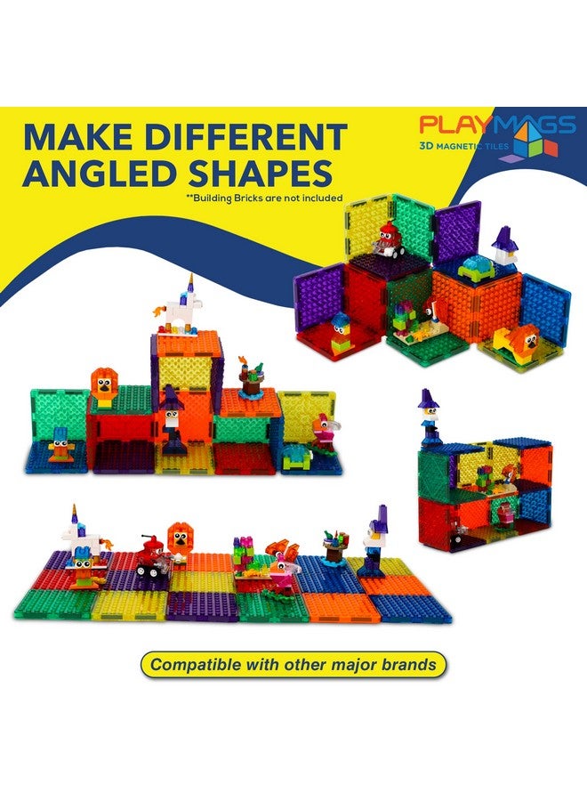 Playmags Magnetic Tiles 18Pcs Magnetic Building Bricks Exclusive Magnetic Blocks Skill Development Ages 3+ (Small Bricks Tiles) - Image 4