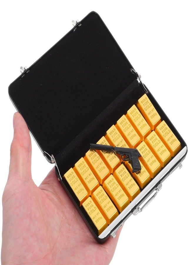VOSAREA 1set Miniature Suitcase Model Gold Bar Decor Dollhouse Accessories for Realistic Home Scenes and Collectibles for Desk Ornaments and Mini House Layouts - Image 5