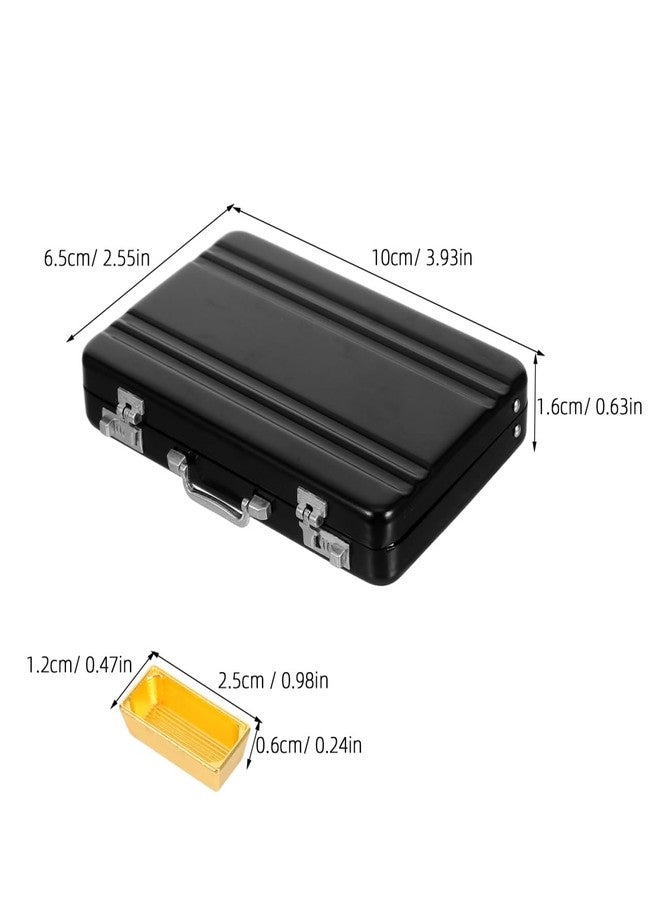 VOSAREA 1set Miniature Suitcase Model Gold Bar Decor Dollhouse Accessories for Realistic Home Scenes and Collectibles for Desk Ornaments and Mini House Layouts - Image 2