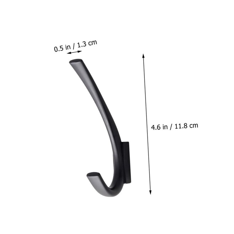 Heavy Duty Metal Wall Hook for Towels Coats Smooth Polished Surface Matte Black - Image 3