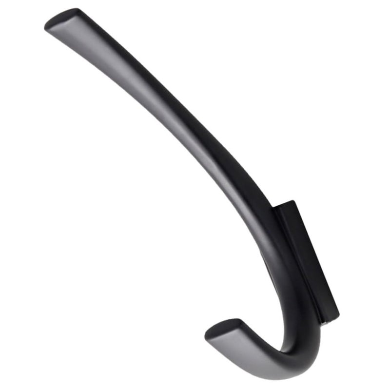 Heavy Duty Metal Wall Hook for Towels Coats Smooth Polished Surface Matte Black - Image 2