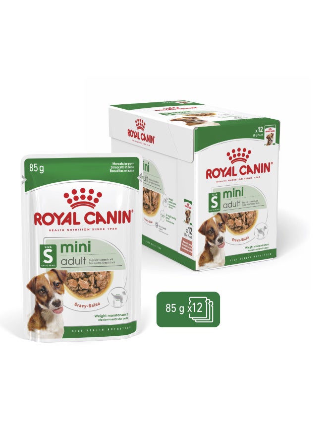Royal Canin Wet Food Chunks in Gravy for Small Breed Adult Dogs 10+ Months & Up to 10kg, 12x85g - Image 1