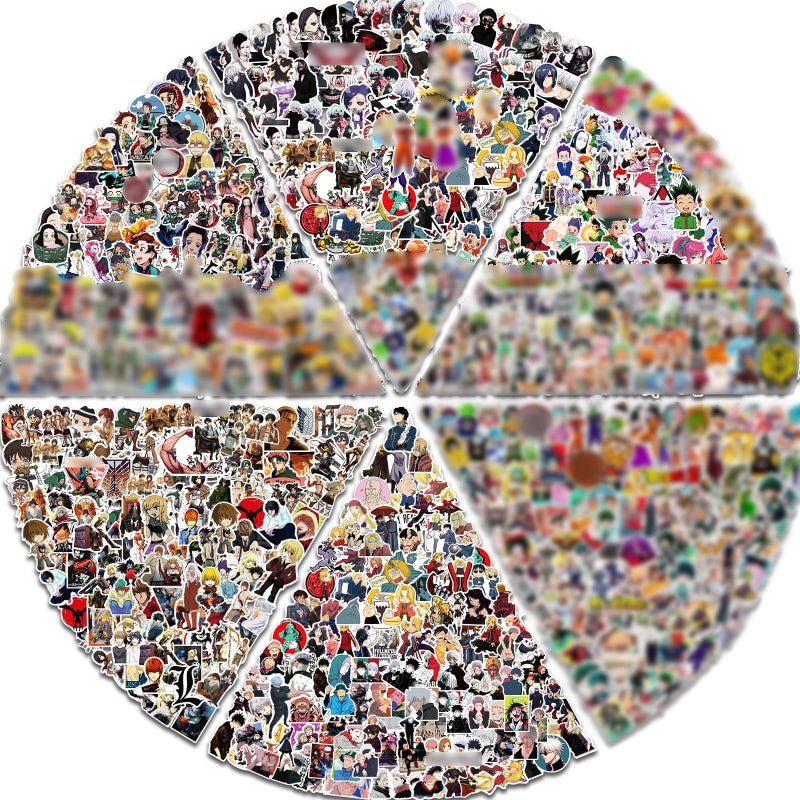 Arme Large Anime Stickers Mixed Pack,600Pcs Mixed with Classic Anime Theme Sticker Pack, Valentine's Day Vinyl Waterproof Stickers for Bottles, Laptops, Skateboards&Notebooks for Adults&Kids&Teens - Image 1