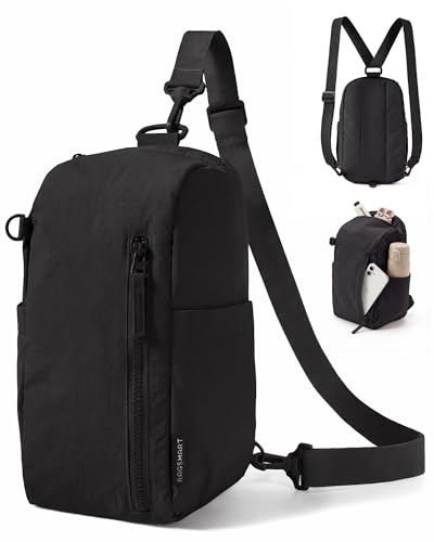 BAGSMART Small Sling Bag for Women Fast Track Crossbody Bag Mini Backpack purse for Daily Travel Gym Black - Image 1