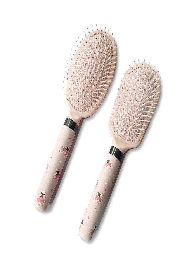 Tiamo Printed cute oval paddle hair brush set of 2 for men and women for hair styling and hair growth - Image 1