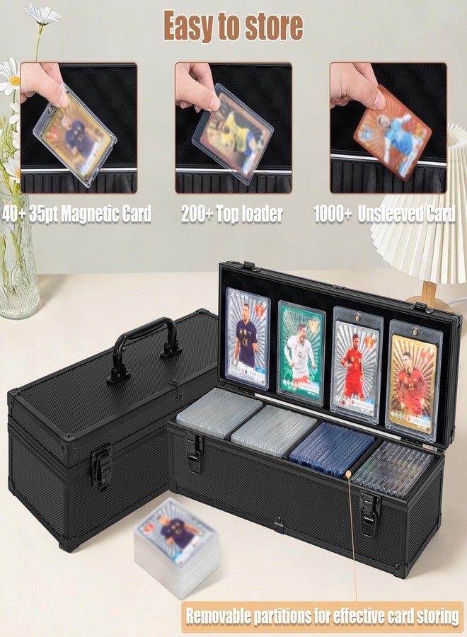 OUUTMEE Toploaders Storage Box for 3" x 4" 35pt Rigid Card, Top Loader Storage with 3 Partition Holds 300+ Toploaders, Magnetic Card Holders - Image 2