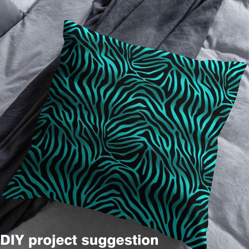 Erosebridal Zebra Stripes Fabric By the Yard Turquoise Black Zebra Print Upholstery Fabric for Teens Men Women Fashionable Animal Fur Decorative Fabrics Simple Geometric DIY Art,3 Yards - Image 4