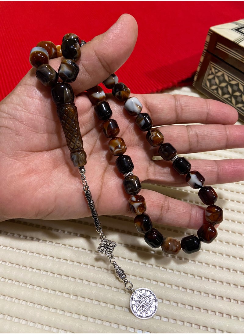 just naturals - Faturan Bakelite Prayer Beads For Men 33 Beads Size 10mm x 11.5mm - Image 1