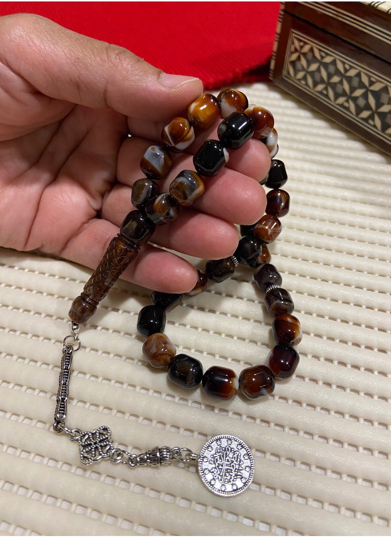 just naturals - Faturan Bakelite Prayer Beads For Men 33 Beads Size 10mm x 11.5mm - Image 1
