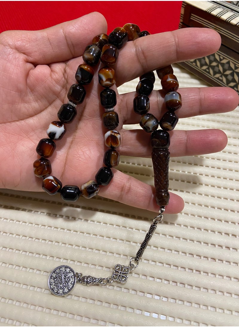 just naturals - Faturan Bakelite Prayer Beads For Men 33 Beads Size 10mm x 11.5mm - Image 1