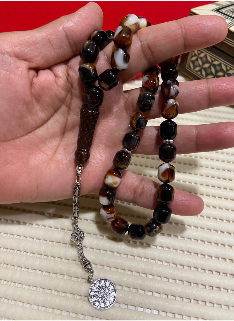 just naturals - Faturan Bakelite Prayer Beads For Men 33 Beads Size 10mm x 11.5mm - Image 1