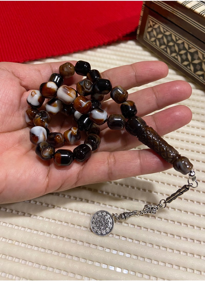 just naturals - Faturan Bakelite Prayer Beads For Men 33 Beads Size 10mm x 11.5mm - Image 1