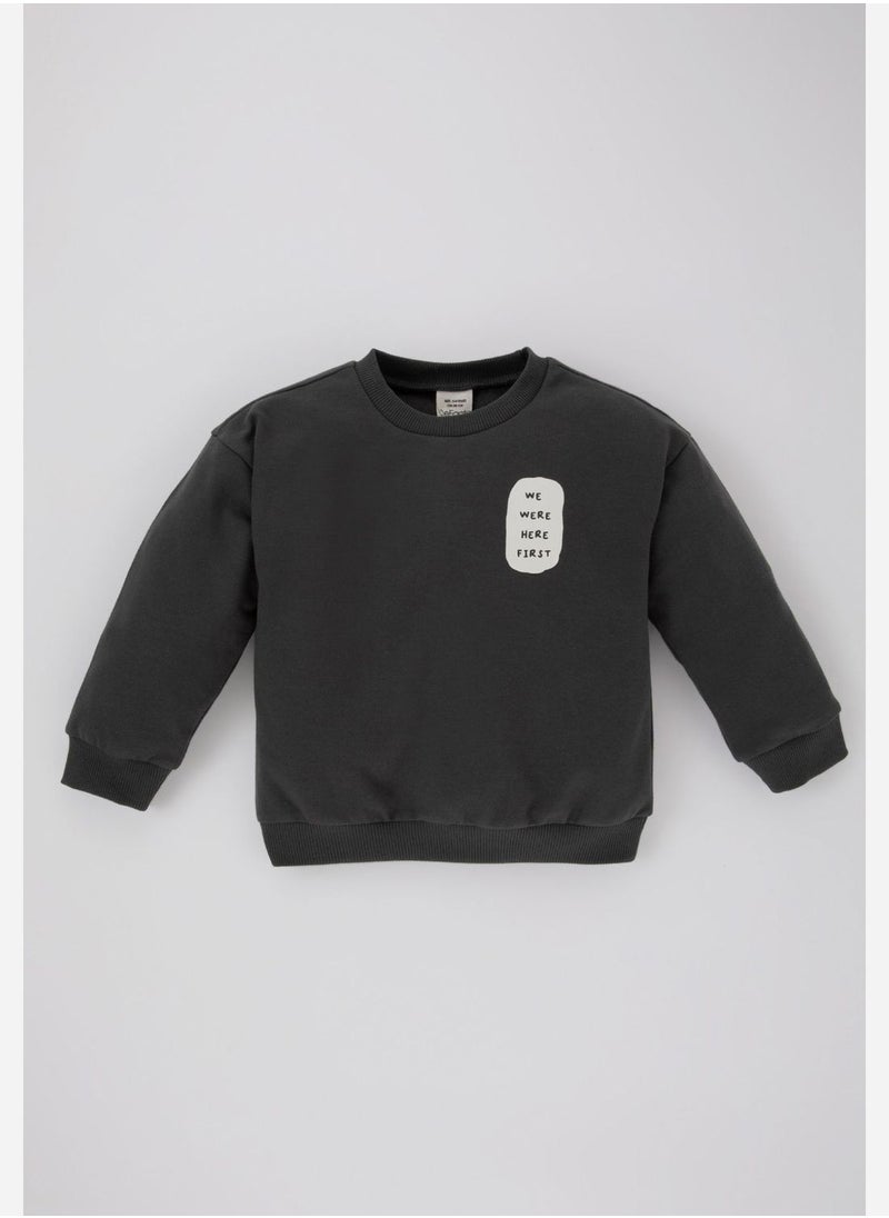 DeFacto - Kids Text Print Sweatshirt - Image 1