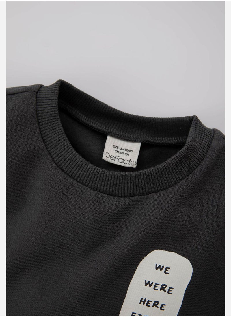 DeFacto - Kids Text Print Sweatshirt - Image 1
