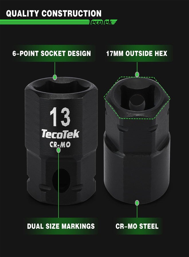 TecoTek 14-Piece 3/8-Inch Drive Metric Low Profile Impact Socket Set, 6mm-19mm, 6 Point, Cr-Mo, Shorter Socket for Tight Areas - Image 4