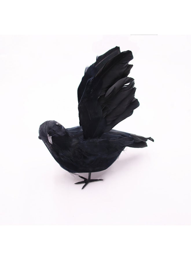 Loquat Simulation Crow Black Crow Decorations Shooting Props Garden Furniture Decoration Easter Wholesale-Dimensions:Plastic Crow Set Of 3 - Image 5