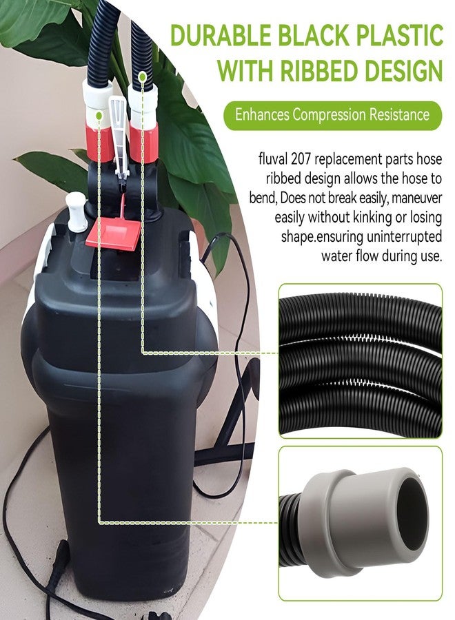 HCLSY A20014 Ribbed Hosing Replacement for Fluval 106/107/206/207 Canister Filter, 13.9Ft Aquarium Tubing, Aquarium Filter Replacement Part, 4.23m Canister Filter Replacement Parts - Image 2
