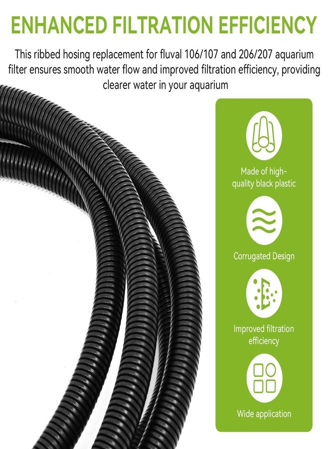 HCLSY A20014 Ribbed Hosing Replacement for Fluval 106/107/206/207 Canister Filter, 13.9Ft Aquarium Tubing, Aquarium Filter Replacement Part, 4.23m Canister Filter Replacement Parts - Image 3