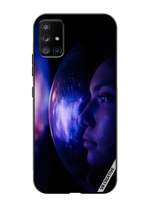 Protective Case Cover For Samsung Galaxy A51 5G Woman Astronaut In Space On Planet Orbit Design Multicolour