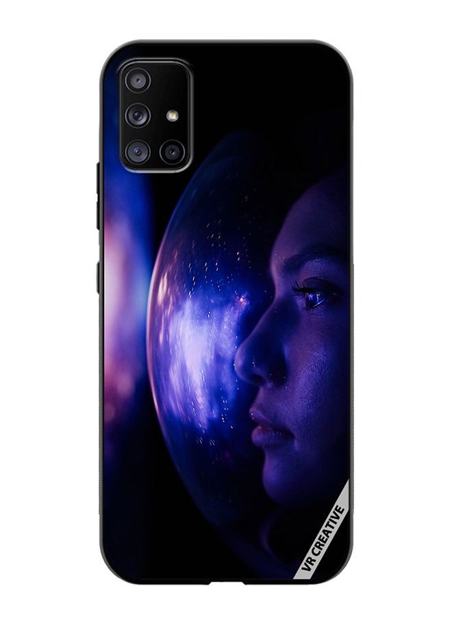 Protective Case Cover For Samsung Galaxy A51 5G Woman Astronaut In Space On Planet Orbit Design Multicolour