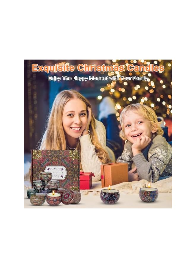 The Bros Scented Candles Gift Set, 9pcs Natural Soy Wax Jar Candle Long Lasting Portable Aromatherapy Candle for Home Scented, Various Fragrance Tin Candle Stress Relief for Bath Yoga SPA Sleep Christmas Party - Image 3