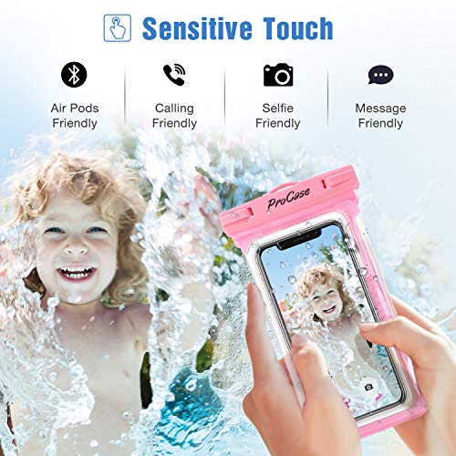 ProCase 2 Pack Waterproof Phone Pouch, Underwater Phone Case Up to 7", Dry Bag for iPhone 17 Air 16 15 14 13 Pro Plus Max, Galaxy S24 S23 S22 Ultra Pixel, Beach Essentials -Pink & Black - Image 4