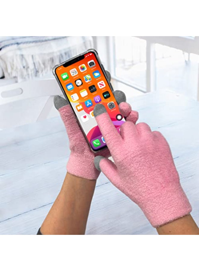 Eurow AloeInfused Moisturizing Gloves Touchscreen Compatible Scented Soft Breathable for Dry Hands Treatment Locks in Lotion Durable Reusable Pink 1 Pair - Image 3