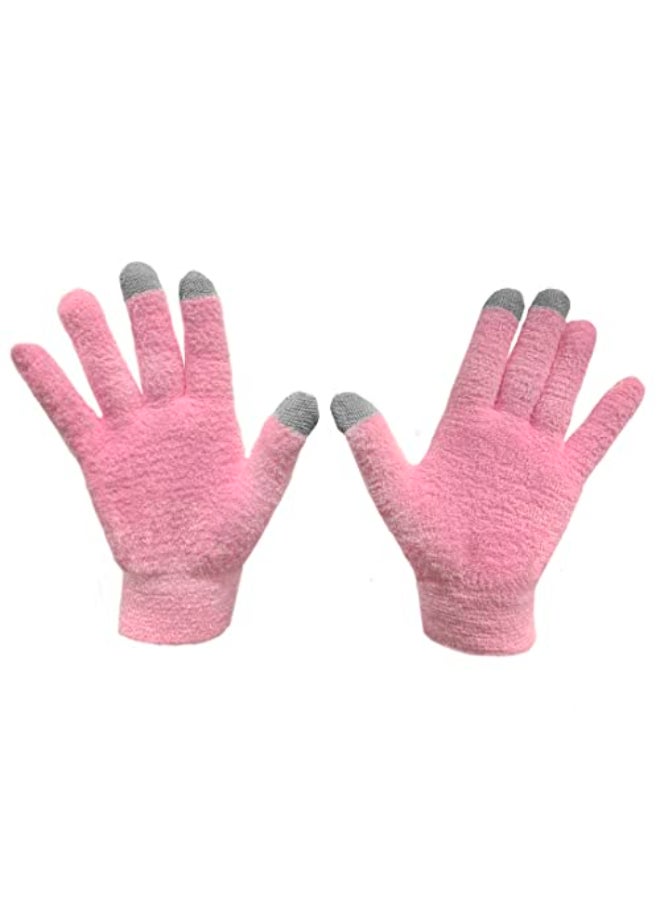 Eurow AloeInfused Moisturizing Gloves Touchscreen Compatible Scented Soft Breathable for Dry Hands Treatment Locks in Lotion Durable Reusable Pink 1 Pair - Image 1