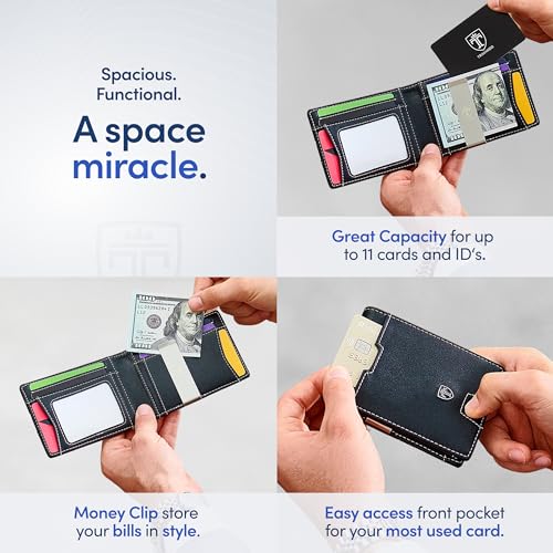 TRAVANDO Mens Wallet with Money Clip AUSTIN RFID Blocking Bifold Credit Card Holder for Men with Gift Box - Image 3