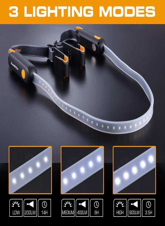 إيفربايت مصباح عمل قابل لإعادة الشحن من إيفر برايت، شريط إضاءة LED مغناطيسي يُثبّت أسفل غطاء المحرك، مثالي للميكانيكيين، بثلاثة أوضاع طاقة مع أحزمة وخطافات قابلة للتعديل، هدية مثالية للميكانيكيين والرجال وعشاق السيارات والمرائب. - Image 3