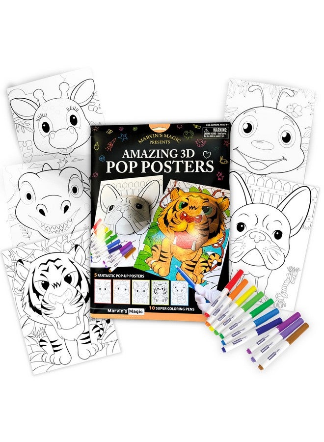 Marvin's Magic - Amazing 3D Pop Posters - Vibrant Art and Craft Kit - Includes Bright Markers and Interactive Animal Designs - Portable - Ideal for Ages 5+ - Image 1